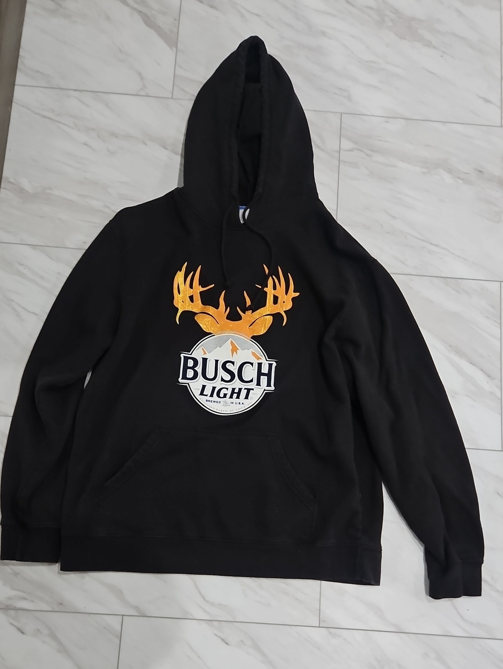 Men's Black Busch Light Hoodie Sweatshirt